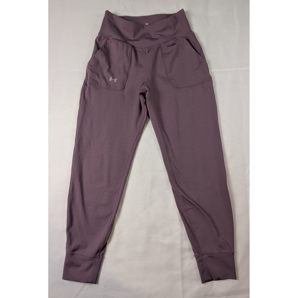 Under Armour Womens Joggers Pants Size S Small Purple Fitted Athletic High Waist